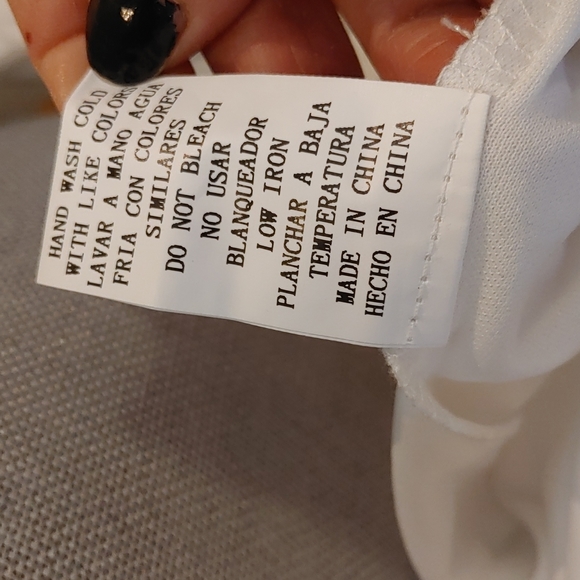 Ivory Backless Dress with A Line Skirt. Size Large - Picture 11 of 11